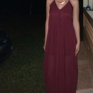Burgundy maxi formal dress